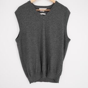 Peter Millar Cashmere Sweater Vest Mens L Gray Medalist Golf Club Classic Luxury